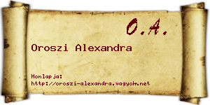 Oroszi Alexandra névjegykártya