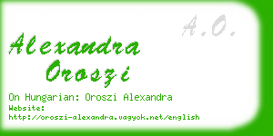 alexandra oroszi business card